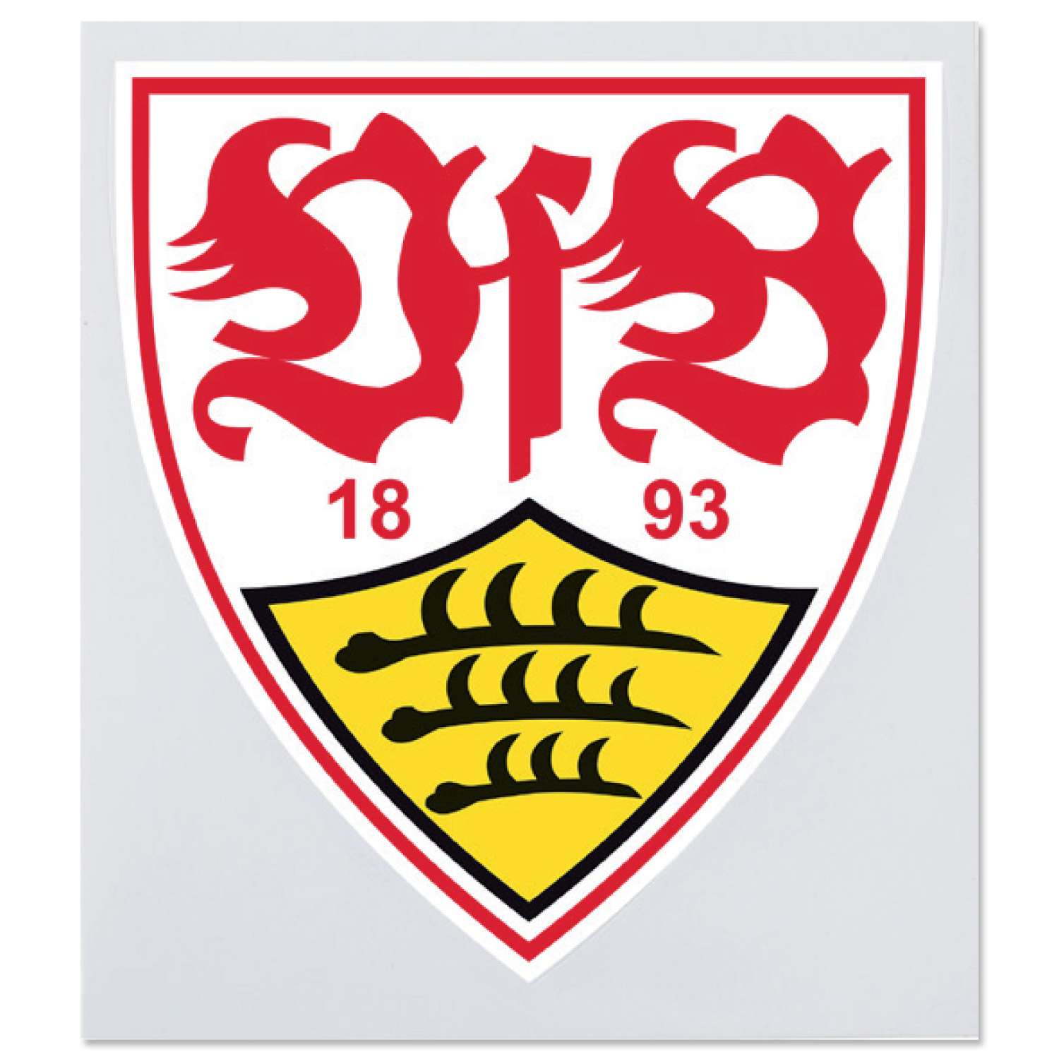 Wappen schwarz rot silber gold Aufklebe VfB Stuttgart Aufkleberbogen 4er Set 
