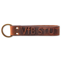 VfB Schlüsselanhänger Leder braun
