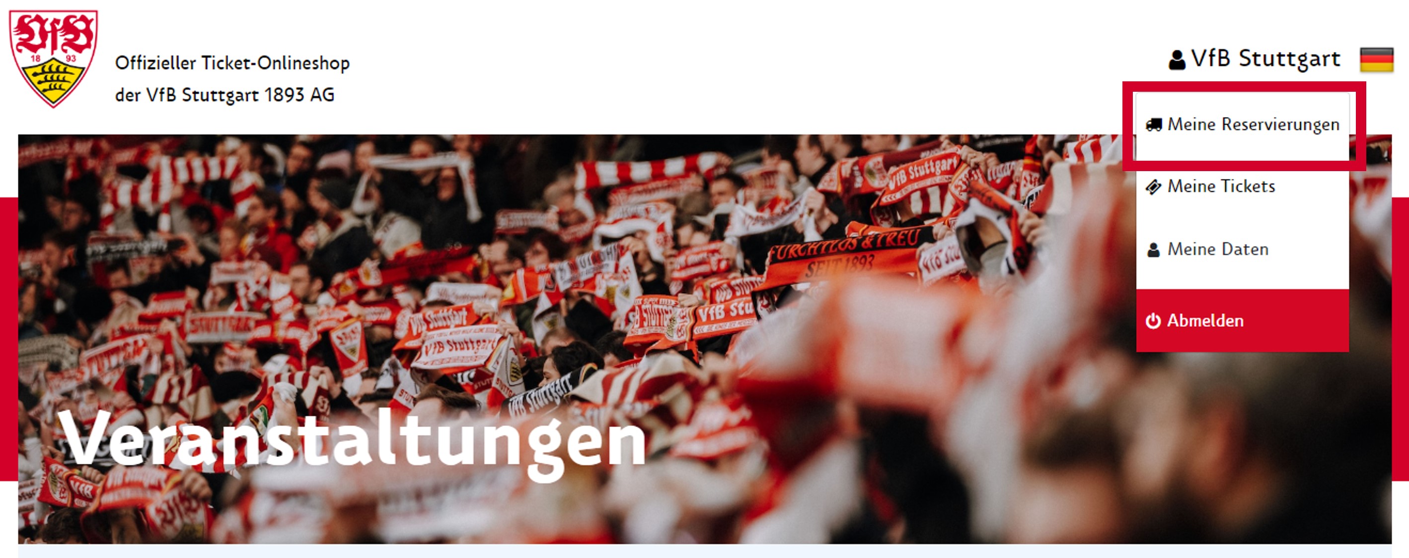 Screenshot Meine Reservierungen